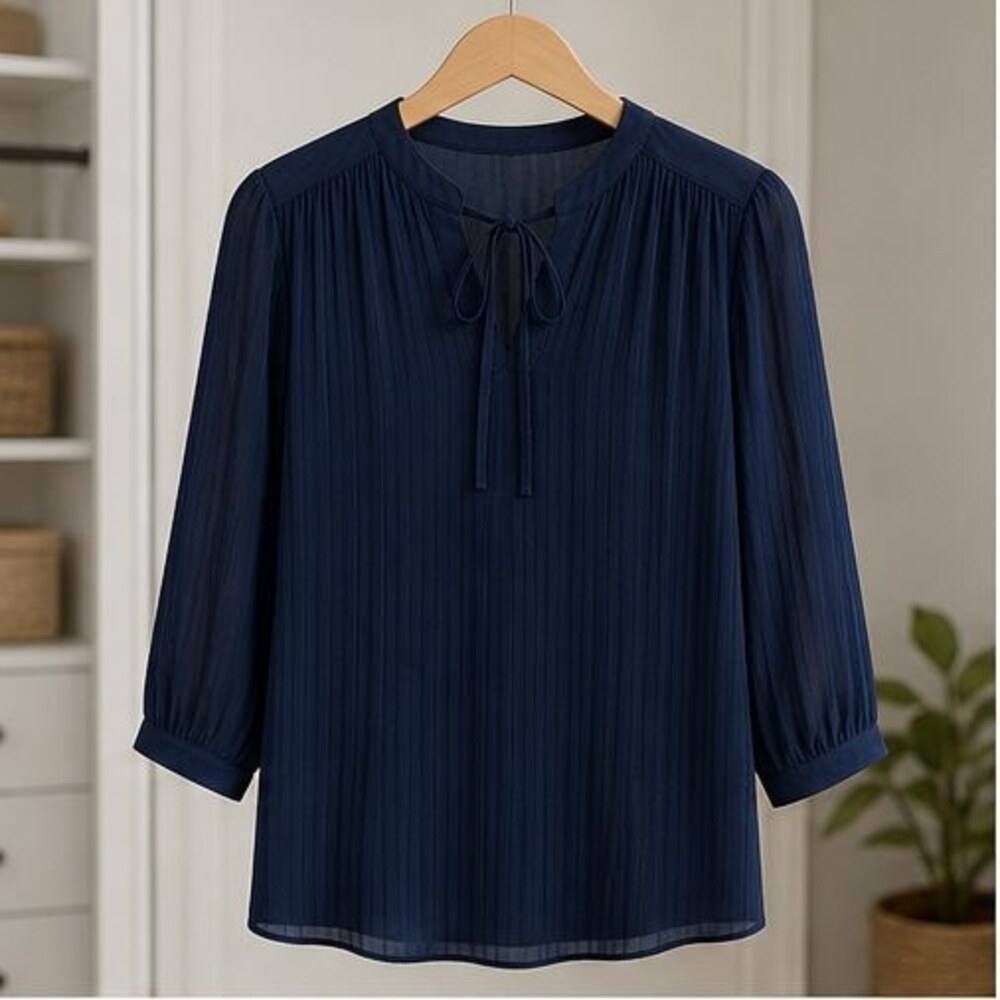 Gray Pleated Blouse